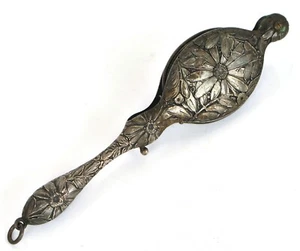 ANTIQUE BEAUTIFUL STERLING SILVER LORGNETTE GLASSES ENGRAVED FLOWERS NEED REPAIR - Picture 1 of 3