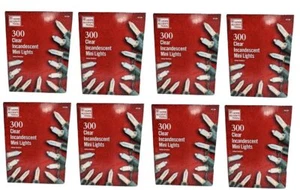 8-PACK Home Accents Holiday 300L Clear Incandescent Mini Lights - Picture 1 of 1