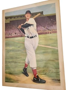 Rare 1940'S TED WILLIAMS BOSTON RED SOX LITHO PORTRAIT ARTIST LORENZO DENEVERS - Picture 1 of 5