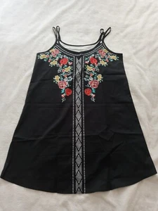 Black Oral Shein Summer Dress, Size 8, Strappy, Floaty - Picture 1 of 3