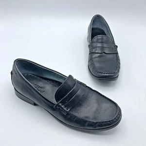 Sebago Halifax Strap Women Black Leather Slip On Loafer Shoe Size 7W Pre Owned - Picture 1 of 12