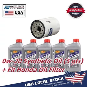CMJ for Honda 0w-20 Synthetic Oil (5 qts)+ Fit Honda Oil Filter (Oil Change Kit) - Picture 1 of 6