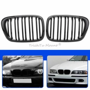 For BMW 5 Series E39 Kidney Grille Grill Gloss Black Twin Bar Slat 1999-2003 20 - Bild 1 von 21