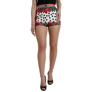 DOLCE & GABBANA Shorts Multicolor Floral Polka Dot Hot Pants IT36/US2/2XS 970usd - Picture 1 of 7