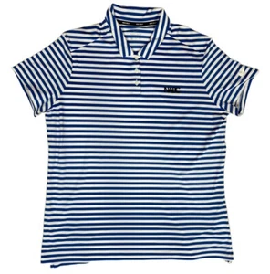 Nike Polo Shirt Blue Striped Golf DriFit Performance Golf Wicking Men's XL. - Picture 1 of 6
