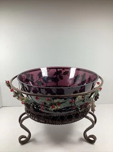 Partylite Holly Lites 3 Wick Holder - Picture 1 of 6