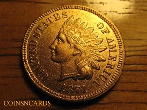 1871 Indian Head Cent Bold N Type Semi-Key Choice Uncirculated Monster Scarce! - Picture 1 of 3