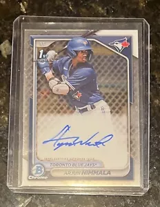 2024 Bowman Baseball Arjun Nimmala 1. Bowman Chrom Auto - Bild 1 von 2