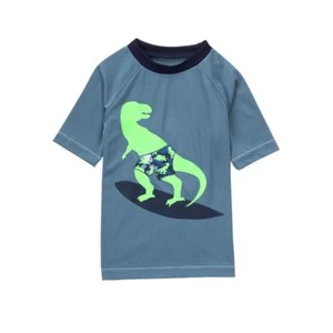 Neu mit Etikett Gymboree Dino Dinosaurier T-Rex Rashguard Schwimmshirt Oberteil Jungen 4T - Bild 1 von 2