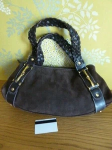 Tasche 100% LEDER Wildleder braun doppelte geflochtene Henkel Schultern - TOP ZUSTAND - Bild 1 von 10