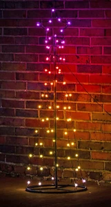 LED Metall Weihnachtsbaum beleuchtet 100 cm 62 LED 11 Funktionen 7 Farben (76896 - Bild 1 von 2