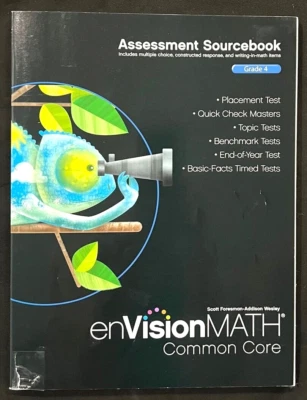 4th Grade - enVision Assessment Sourcebook - TEACHER'S EDITION (2012) - Image 1 of 4