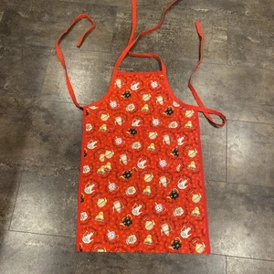 mary englebright handmade Fabric apron red Teapot Print Cup Of Kindness - Picture 1 of 5