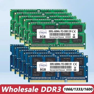 10Pcs DDR3L DDR3 4GB/8GB Memories Ram Laptop PC3 1.5V PC3L 1.35V 8500 10600 - Image 1 of 4