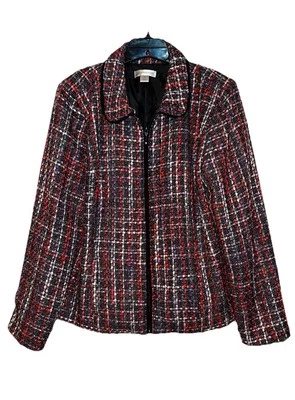 CHRISTOPHER & BANKS 女式 XL 码全拉链口袋衬里黑色红色粉色紫色 — 第 1/4 张图片