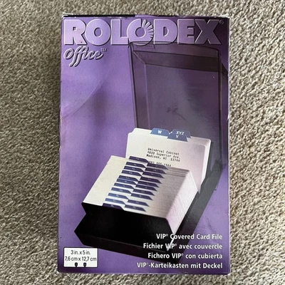 VTG Rolodex Office VIP Covered Card File 1998 Platinum Gray 35C 500 NOS 3x5 Card - Image 1 of 4