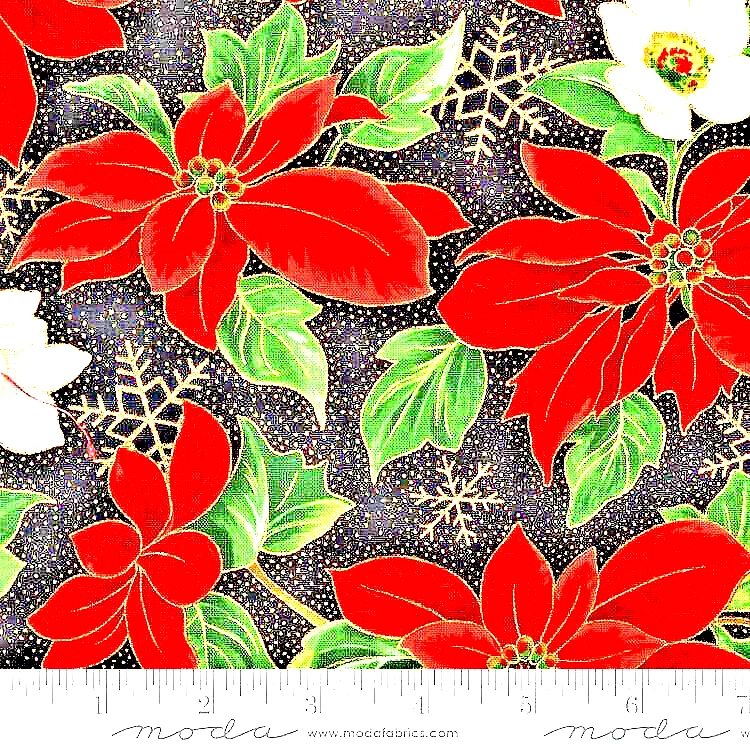 Moda Fabrics#33660 15M "MERRY MANOR METALLIC"   PRICE IS FOR 1 YARD - Image 1 of 1