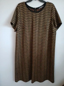 ✅ Signature Collection Women's Jacquard Knit Shift Dress Casual 1X 1T 18W-20W ✅ - Picture 1 of 7