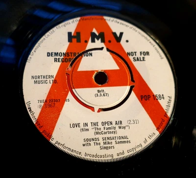 SOUNDS SENSATIONAL ( PAUL McCARTNEY ) 45 DEMO ' LOVE IN THE OPEN AIR ' - Image 1 of 3