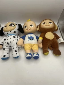 Cocomelon Tier Plüschtiere 3er Set Welpe Affe & JJ Puppen weich 8 Zoll Neu - Bild 1 von 4