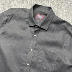 UNTUCKit Shirt Mens Medium Black 100% Linen Santo Wrinkle Resistant - Picture 1 of 9