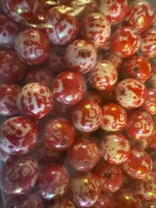 Lote de 20 cuentas salpicaduras de sangre 16 mm. - Imagen 1 de 1