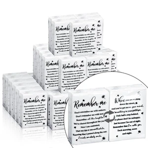 60 pañuelos funerarios a granel recuerdos memoriales faciales pañuelos de bolsillo favores inspi... - Imagen 1 de 7