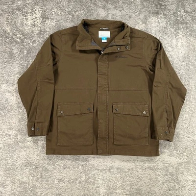 Chaqueta Columbia Para Hombres XL Marrón Wheeler Peak II Tareas Lona Exterior Ropa de Trabajo Cremallera Foto 1 de 4