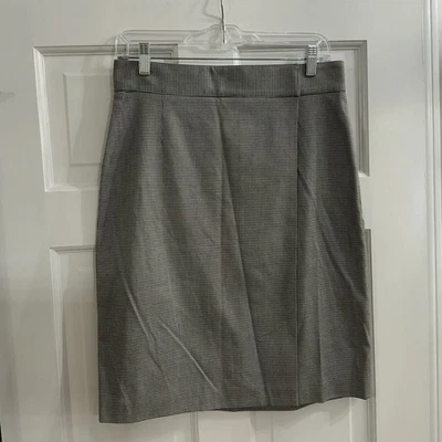 Brooks Brothers Mujer Talla 8 Blanco y Negro Pata de Gallo Envolvente Falda Carrera Nueva Foto 1 de 4