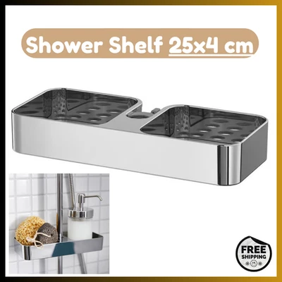 IKEA BROGRUND Shower Shelf Bathroom Rack Wall Storage Organizer Rustproof Chrome - Image 1 of 4
