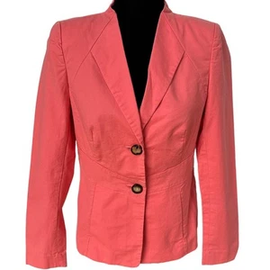 Blazer Lafayette 148 corallo arancione rosa giacca aderente preppy donna taglia 6 - Foto 1 di 10