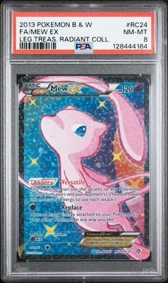 2013 POKEMON B&W LEGEND TREASURES RADIANT COLL #RC24 FULL ART/MEW EX PSA 8 - Image 1 of 2