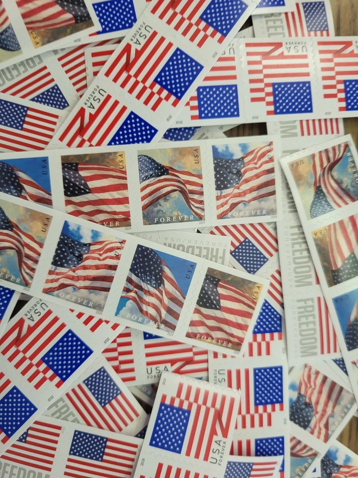 Forever Stamps - 30 Self-Adhesive USPS Stamps - ALL FLAGS SAME - Image 1 of 1