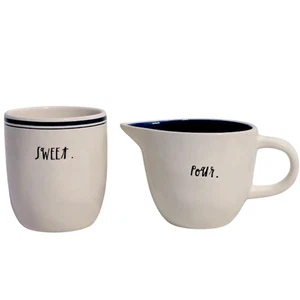 Rae Dunn Artisan Collection By Magenta Sweet & Pour Set Blue Stripe Indigo  - Picture 1 of 2