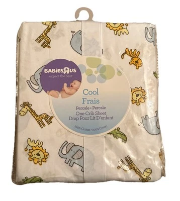 Babies R Us Jersey Tejido Cuna Sábana 100% Algodón Zoo Circo Zafari León Tema NUEVO  Foto 1 de 2