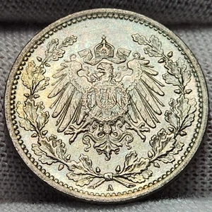 1915 A German Empire 1/2 Mark, KM17, 50 pfennig, Type 1905 - 1919, Silver GB15Ah - Picture 1 of 4