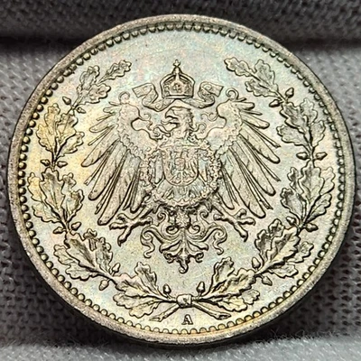 1915 A German Empire 1/2 Mark, KM17, 50 pfennig, Type 1905 - 1919, Silver GB15Ah - Image 1 of 4