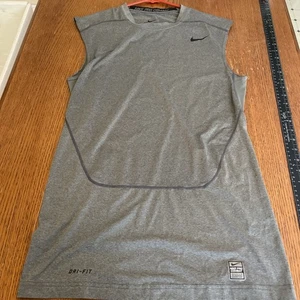 Nike Pro Combat Dri-Fit Gray Tank Shirt Sz 2XL - Picture 1 of 8