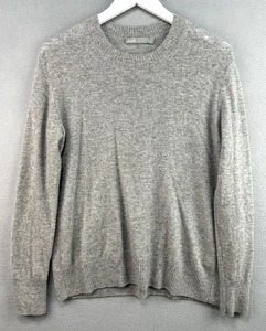 Vince Sweater Small 100% Cashmere Gray Side Tie Crewneck Pullover Soft FLAW - Picture 1 of 10