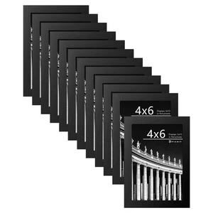 4x6 Picture Frame Set of 12, Display 3.5x5 with Mat or 4x6 without Mat, Photo... - Picture 1 of 9
