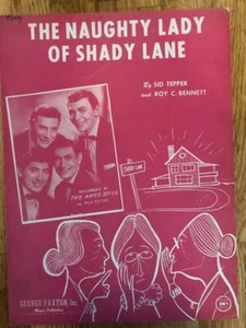 1954 Partituras Ames Brothers/Ed Ames Mingo "The Naughty Lady of Shady Lane" - Imagen 1 de 1