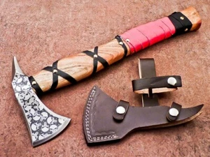 CUSTOM HAND FORGED STEEL VIKING AXE CAMPING HATCHET TOMAHAWK AXE, TR-523 - Picture 1 of 11