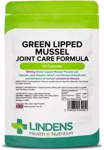 Lindens Green Lipped Mussel Extract 90 Capsules 500mg Best Quality Supplement - Picture 1 of 1