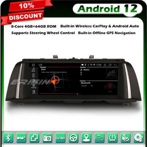 Autoradio 10,25" Android 14 IPS Radio GPS CarPlay DAB+ BMW Serie 5 F10 F11 CIC - Foto 1 di 12