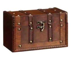 Small Wooden Treasure Chest Storage Box New - Picture 1 of 2