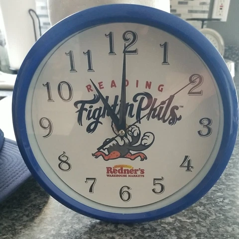 Reading Fightin Phils Quartz Clock Tested Redner's Warehouse  Markets MiLB Cover