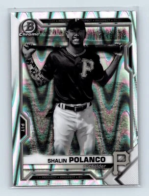 Shalin Polanco 2021 Bowman Draft #BDC-176 Chrome Black & White RayWave Refractor - Image 1 of 2