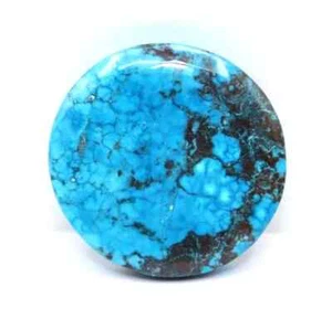 Turchese Naturale 74 Ct Bellissima Pietra Preziosa Sciolta Certificata Blu Taglio Tondo + Regalo - Foto 1 di 6