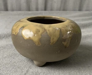 Vintage markenlose Ton Keramik Vase Topf Pflanzgefäß mit Tropf Design - Bild 1 von 7