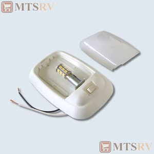 Luz de techo interior LED PD de cúpula única para autocaravana - estilo europeo - blanca con interruptor blanco - Imagen 1 de 3